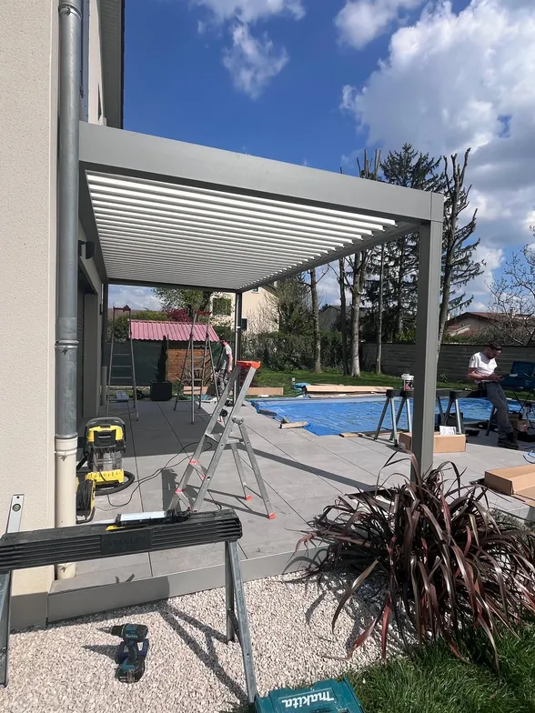 Marquise, pergola et stores sur une maison, Miribel, photo 5