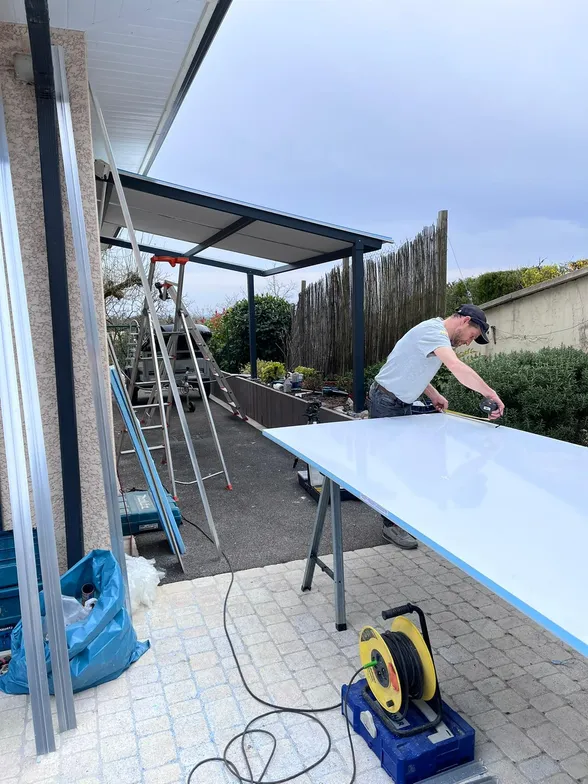 Abri de terrasse acier avec LED intégrées, Miribel, photo 6